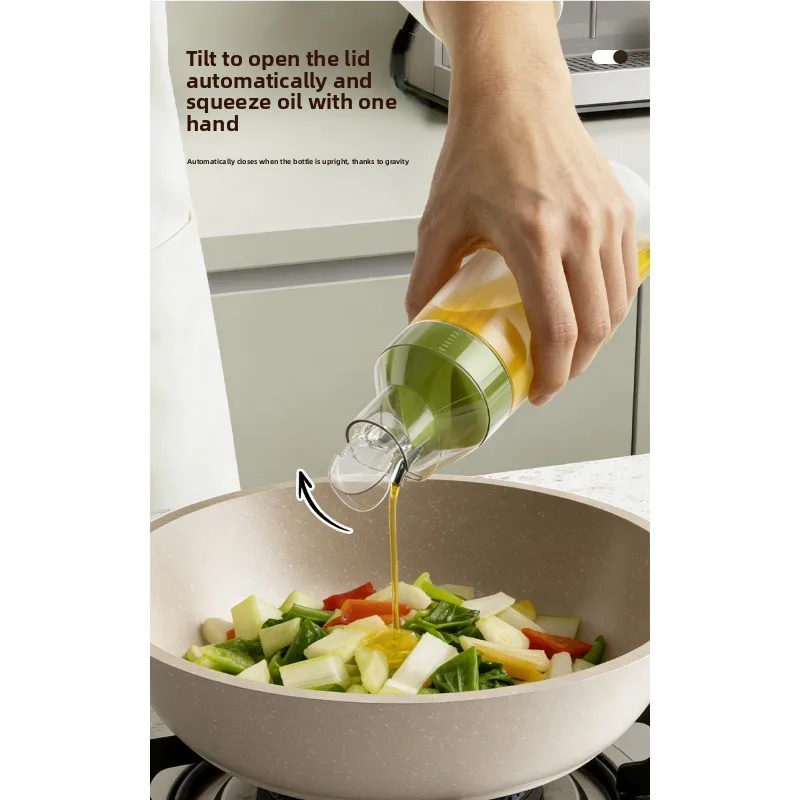 Extrusion oil pot automatic opening and closing leak-proof drop-proof dust-proof seasoning bottle kitchen household