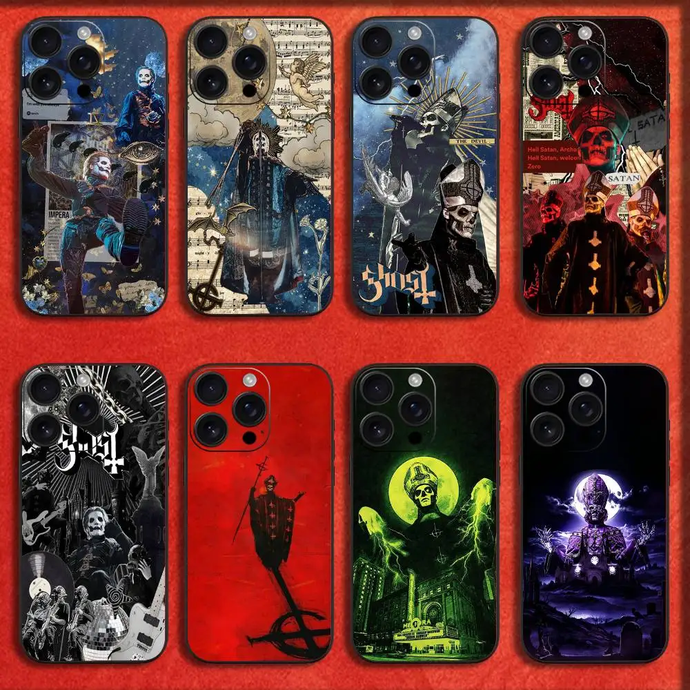

Cool G-Ghost Band Phone Case For iPhone 16,15,14,13,12,11,Pro,XS,Max,XR,Plus,E,Mini Black Shockproof Cover