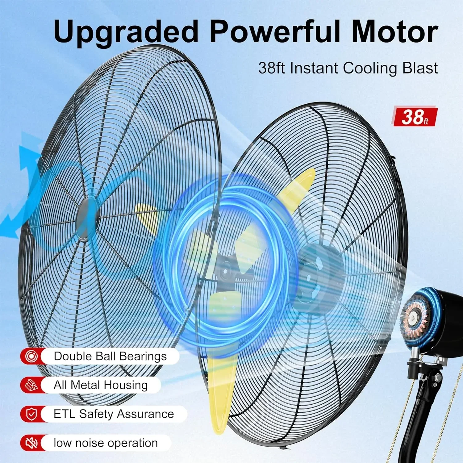 

Скидка, горячая распродажа! 30-дюймовый настенный вентилятор, высокоскоростной вентилятор с 3 скоростями, 11200 CFM, 90° ° Осциллирующий, мощный двигатель, реклама