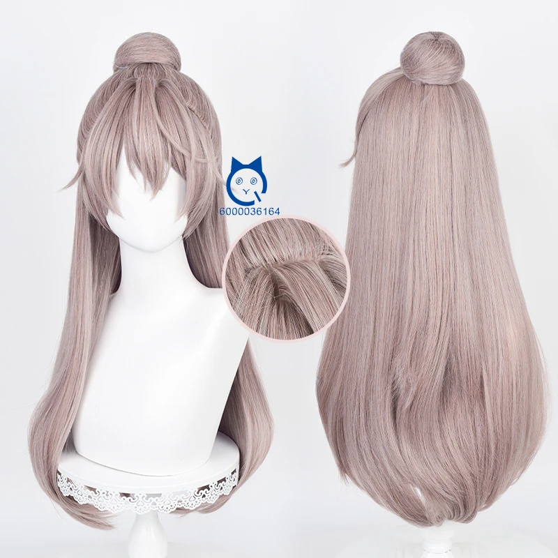 

Ashes of The Kingdom Game Anime YuanJi Cosplay Unisex Long 70cm Grayish Pink Wig Heat Resistant Synthetic Hair Party Comic Con