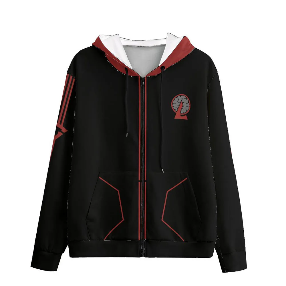 Gebura Cosplay Lobotomy Corporation Zipper Hoodies Limbus Company Zip-Up Hoodies Unisex Streetwear Langarm Mode Pullover – Detail 3