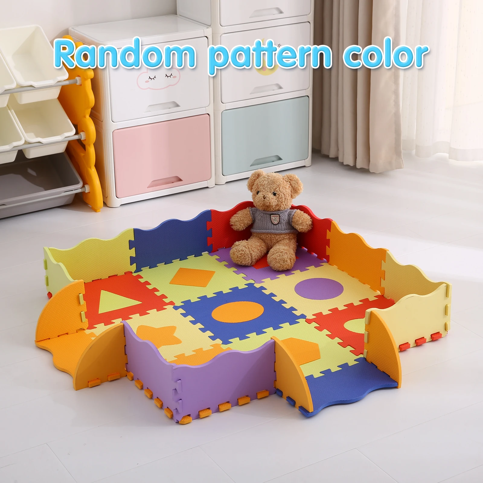 25 pcs/bag EVA Pattern Floor Mat Anti Slip Thickened with PVC Bag Indoor Recreation Activities for Kids
