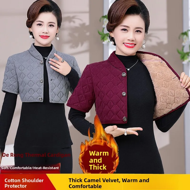 thickened-camel-down-shoulder-wrap-shawl-winter-warmth-protection-for-elderly-mothers-grandmothers-cold-resistance