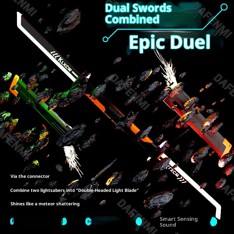 40 centimetri Arcobaleno Ricaricabile Led Light-Up Giocattolo Spada Seleno Spada Regalo Di Compleanno Suono Effetto Nebbia Incandescente Cyber Spada Lama Da Battaglia