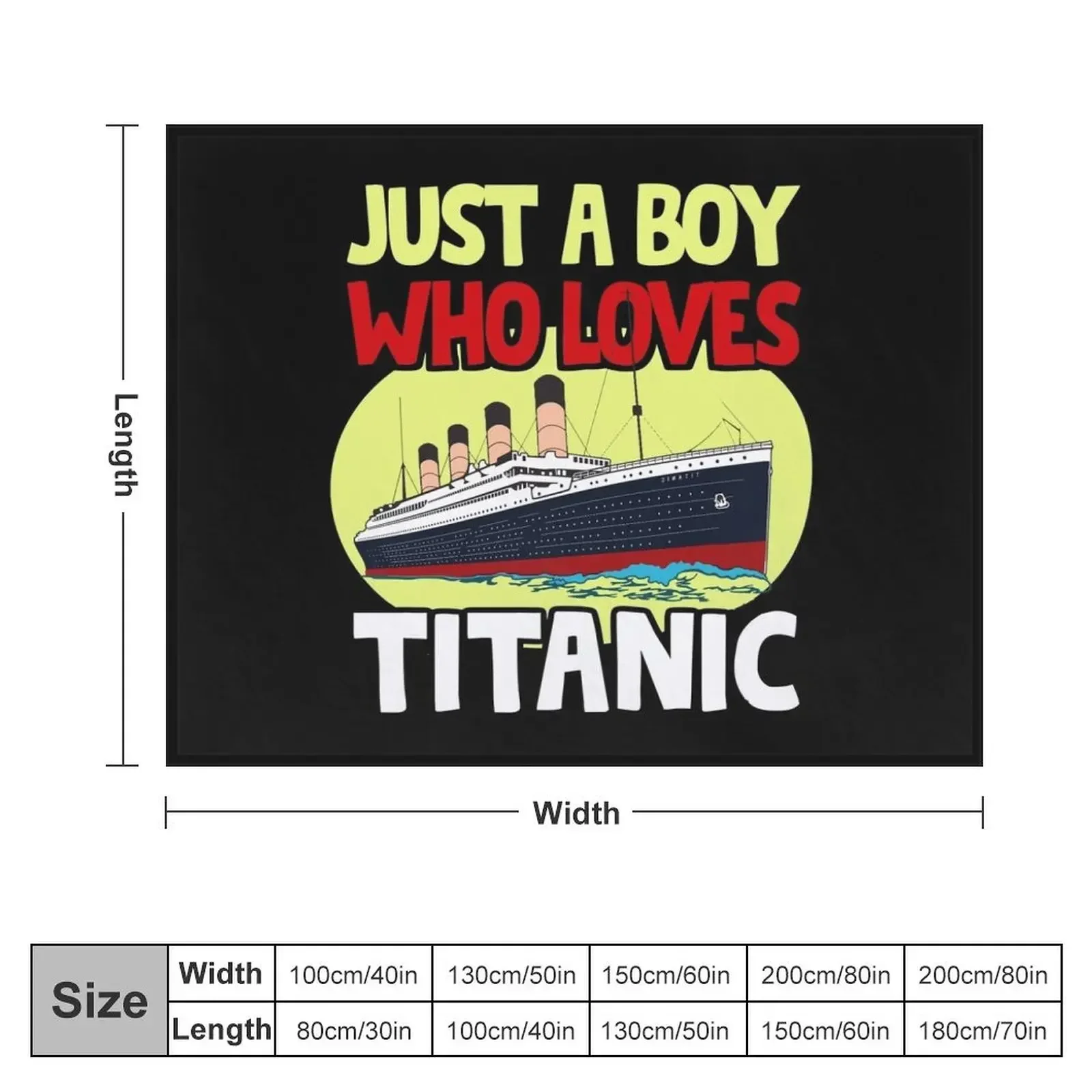 Just A Boy Who Loves Titanic Titanic Ship Lover Boys Kids Throw Blanket Moving wednesday Bed Fashionable Blankets