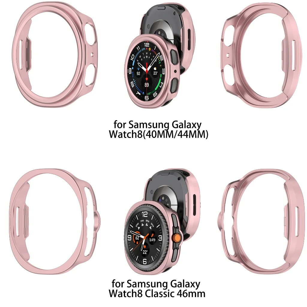 Чехол для ПК для Samsung Galaxy Watch 8 40 мм/44 мм Watch8 Classic 46 мм, жесткий защитный бампер, рамка, защитная оболочка