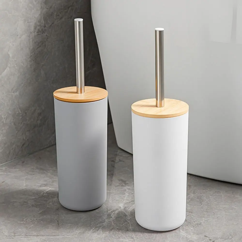 Anti Drip Toilet Brush Set Standing Base Nordic Style Toilet Scrubber Comfortable Grip Long Handle Bathroom Cleaning Tool