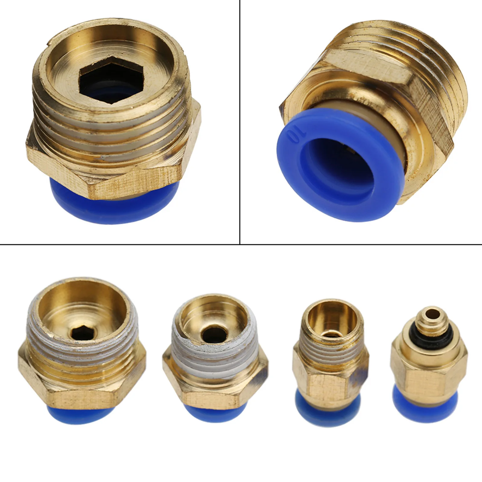 4mm Air Pipe Pneumatic Quick Fittings Male Thread Straight Push In Connector Pneumatic Quick Fittings Straight Pneumatic Fitting