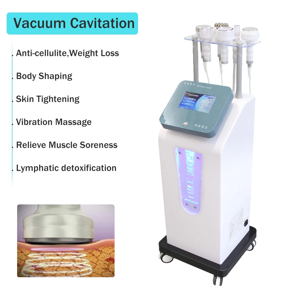 120K Vacuum Cavitation Machine Anti-cellulite Massage Body Slimming Weight Loss Apparatus Skin Tightening 6 in 1 Beauty Device