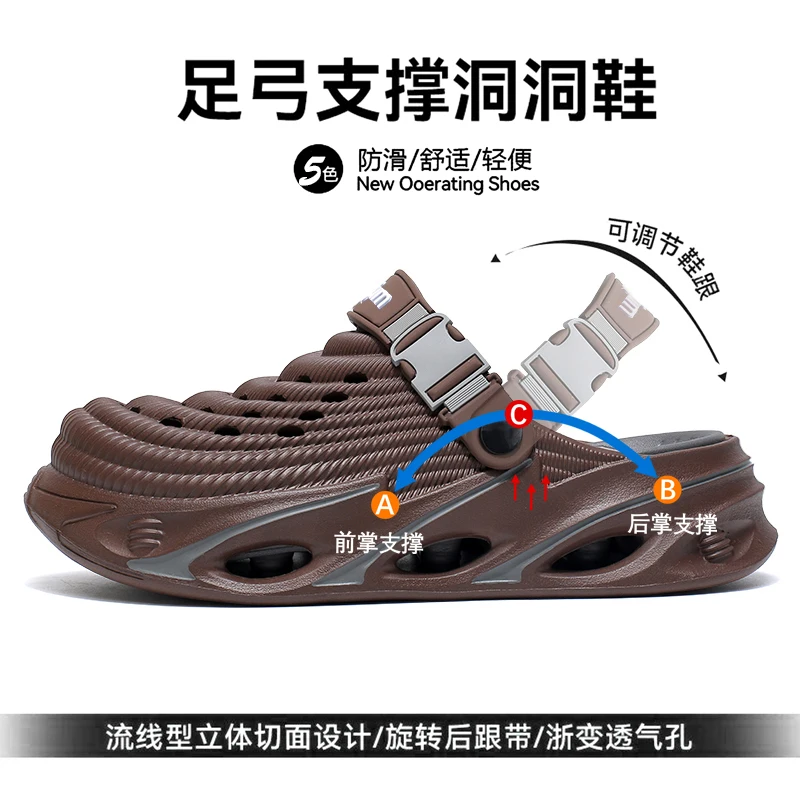 

Male Comfort Walking Slippers Summer Light Soft Sole Anti Slip Grip Bottom Open Toe Slides for Outdoor Strolling and Shopping