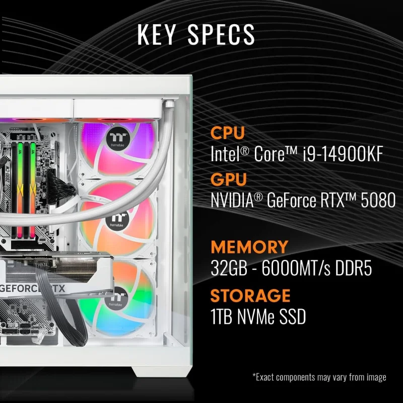 i1480S-380 Gaming Desktop Core™ i9-14900KF, ToughRam 32GB DDR5 6400MT/s RGB Memory, NVIDIA® GeForce RTX™ 5080, 1TB NVMe M.2, WiF