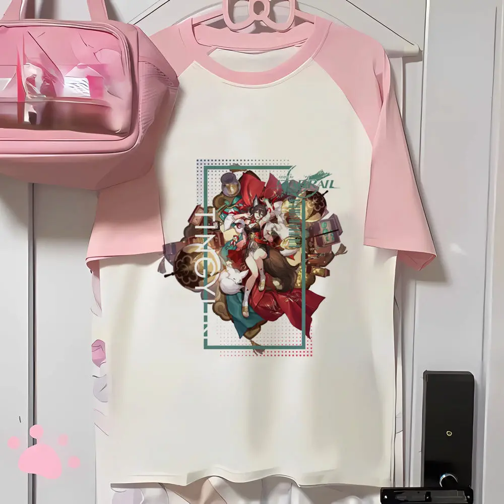 Honkai Star Rail women Pastel harajuku  kawaii graphic Trendy t-shirt Gothic streetwear Comfortable University Vintage Graphic