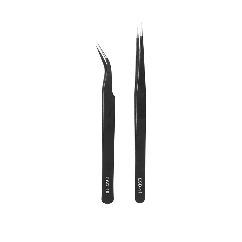 Stainless Steel Tweezers Electronics IC Chips Removal Tool Soldering Tweezers for iPhone Motherboard Repair Forceps