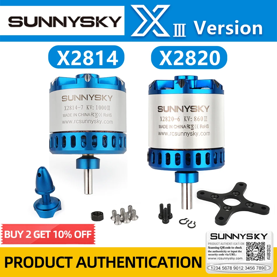 SUNNYSKY X2814-III X2820-III Brushless Motor 445KV 570KV 860KV 900KV 1200KV With Original Box For RC Airplanes Fixed Wing Plane