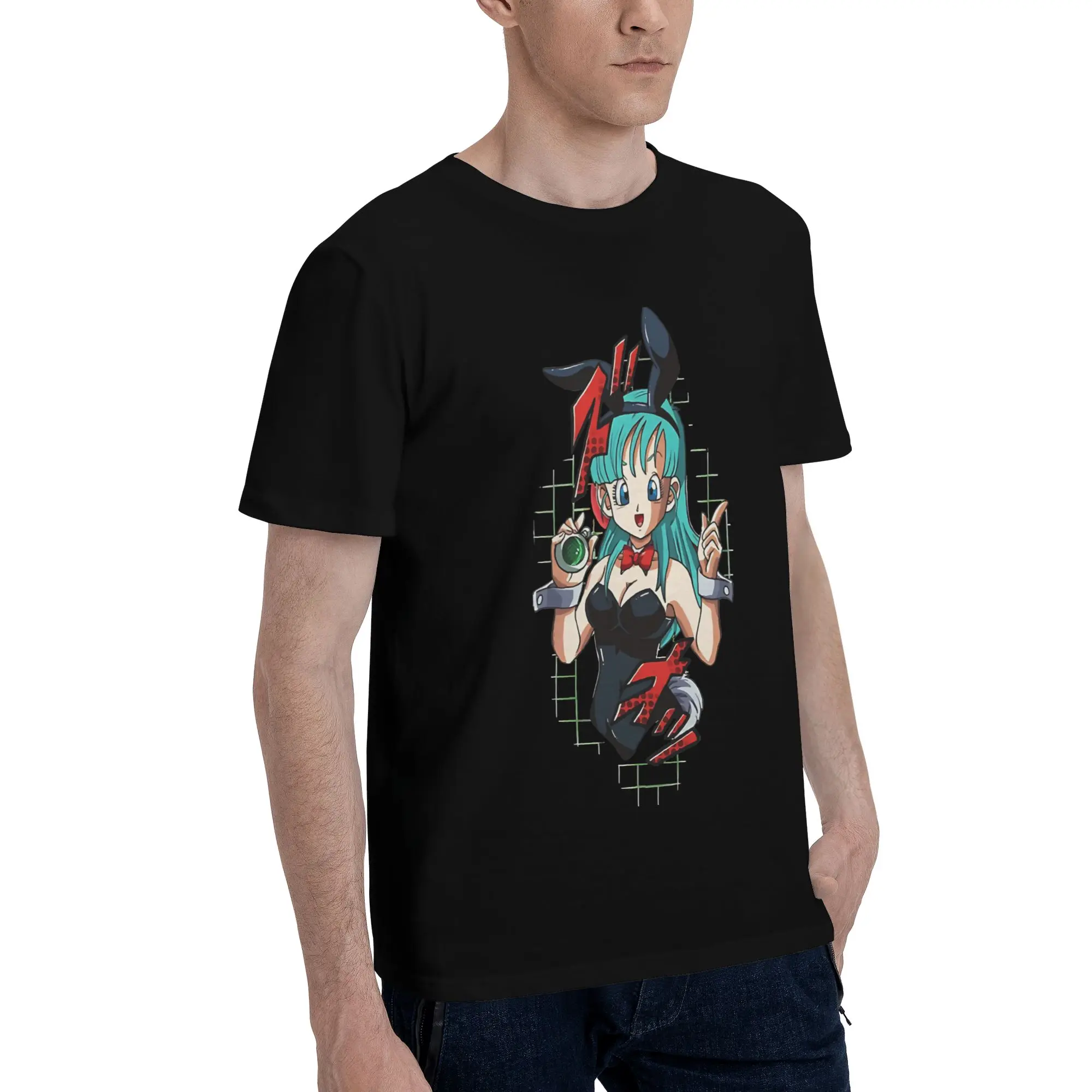 bulma Funny Graphic 100% Cotton T-Shirt Bandai Dragon Ball Tees Tops For Men