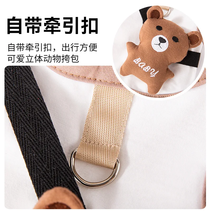 Springsummer Dog Thin Breathable Three-dimensional Teddy Bear Animal Shoulder Bag Traction Vest Cat Two Legged Pet Dog Clothing