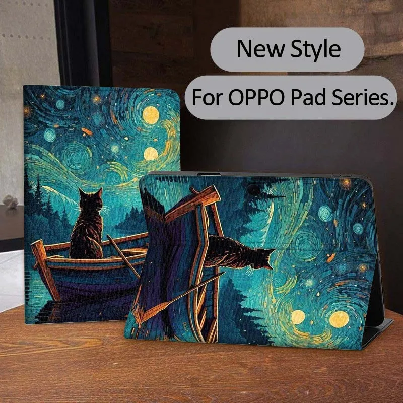 

Anime retro cat pattern Tablet Case For OPPO Pad 2 3 4 11 SE X Air 2 Neo Pro 12.1 10.36 11 11.4 13.2 Inch