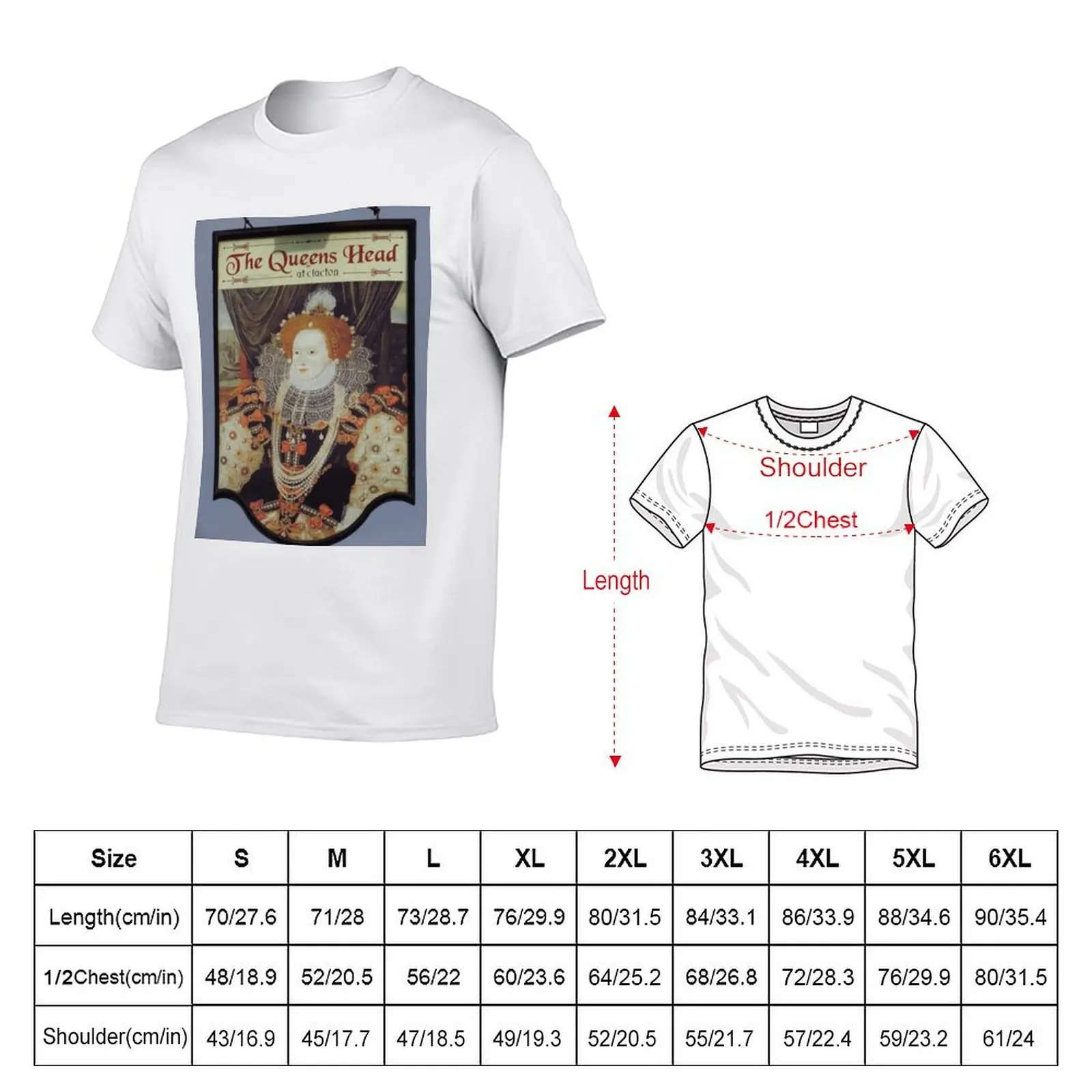 The Queen's Head T-Shirt t shirts for man graphic vintage t shirts for man cotton T-Shirt