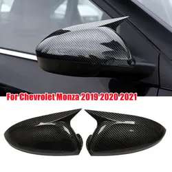 For Chevrolet Monza 2019 2020 2021Car Rearview Side Mirror Cover Wing Cap Exterior Door Housing Shell Trim ABS Carbon/ Black