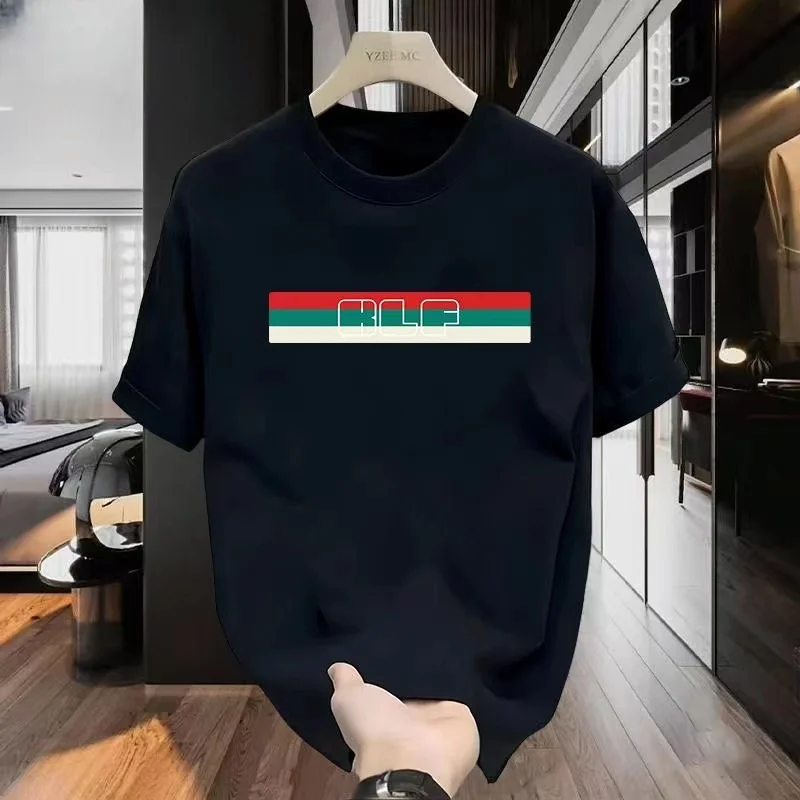 

2025 Summer Printed Men's New Cotton Round Neck Trendy Brand Short Sleeve T-shirt Top Versatile Ins Men's T-shirt