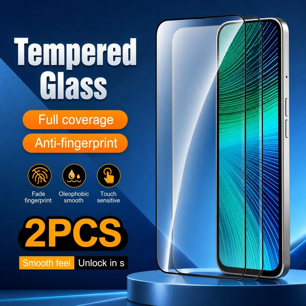 2PCS gehärtetes Glas für Redmi 15C 14C 14C 5G 13C Displayschutzfolie für Redmi 13C 5G 12C 10C 9C Anti-Scratch Anti-Shatter HD