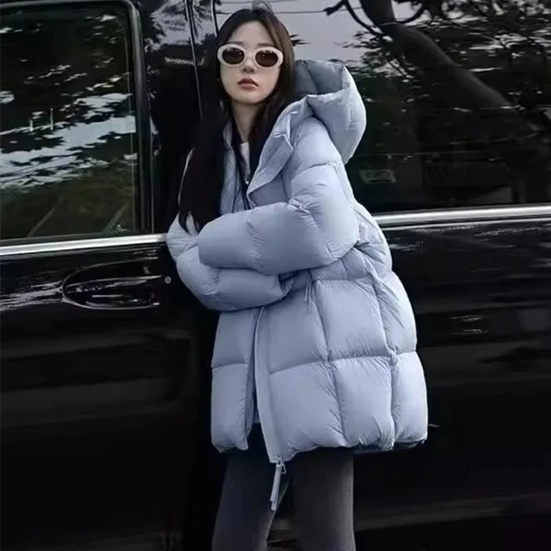 Parker Autumn Winter Clothes Women Fashion Short White Duck Down Coat Warm Thick Hooded Puffer Jacket Female