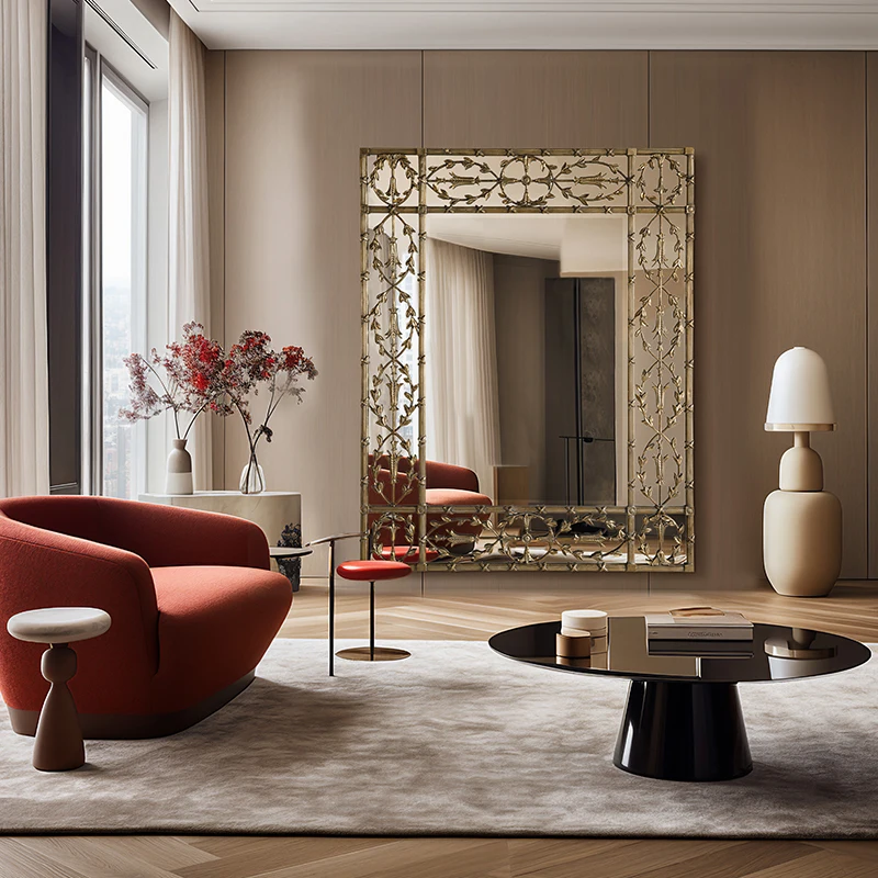 

Европейское ретро кованое железо резное зеркало для гостевого ресторана декоративное зеркало напольное зеркало для ванной комнаты макияж полная длина