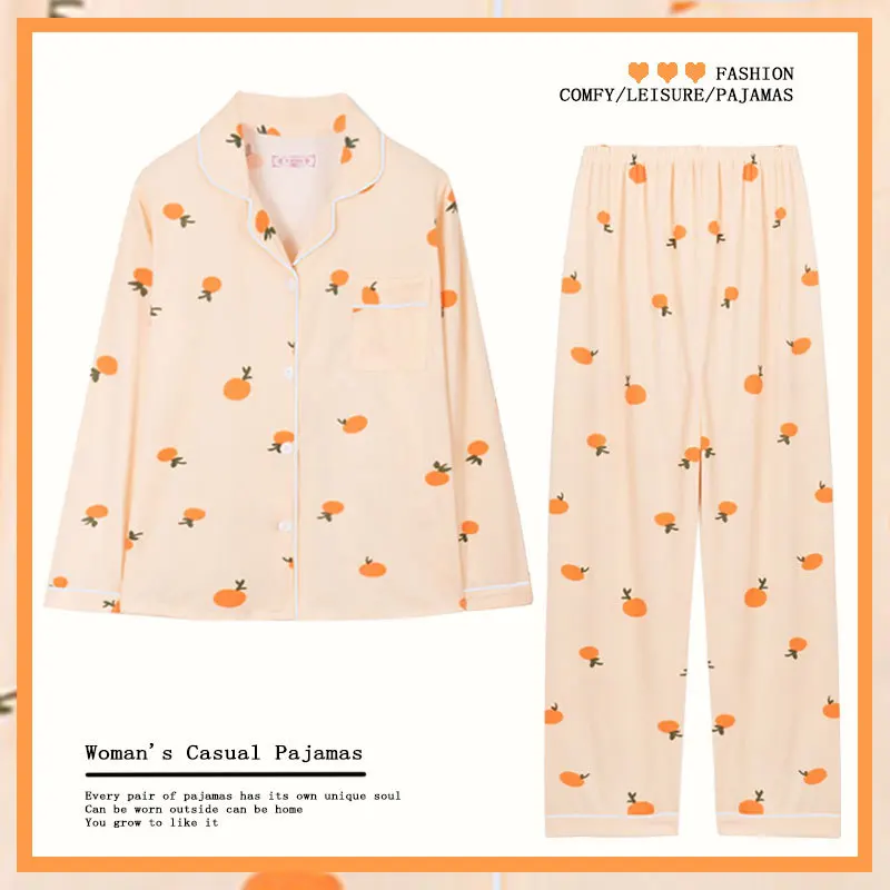 Ladies Spring and Autumn New Pajamas Loungewear Set Women\'s Long Sleeve Pants Pajamas Girls Cartoon Casual Pajamas Loungewear