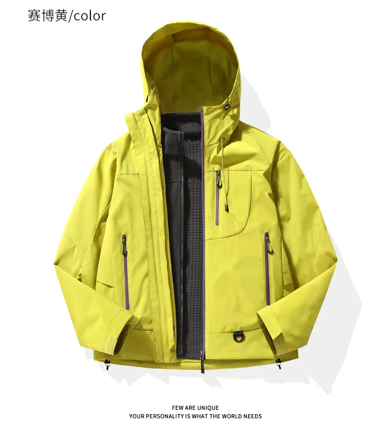 Wind- und wasserdichte Outdoor-Jacken zum Wandern, Camping, Angeln, Bergsteigen, mit Fleece gefütterte, wind- und wasserdichte Mäntel – Detail 19