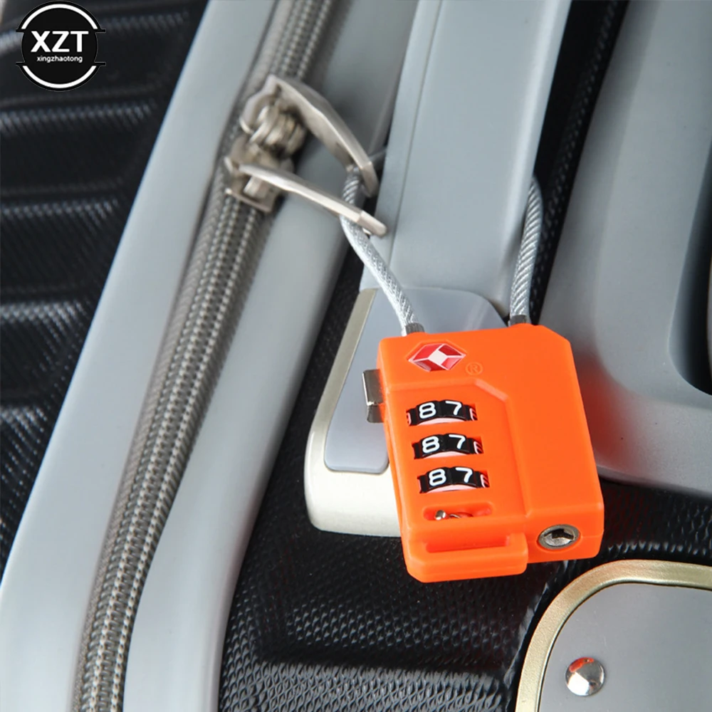 Luggage Combination Lock Portable TSA Approved Security Cable Luggage Lock 3-Digit Combination Password Lock Padlock