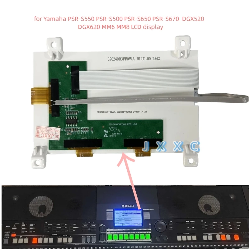 LCD display for Yamaha PSR-S550 PSR-S500 PSR-S650 PSR-S670 MM6 MM8 DGX520 DGX620 DGX630 DGX640 LCD display Screen