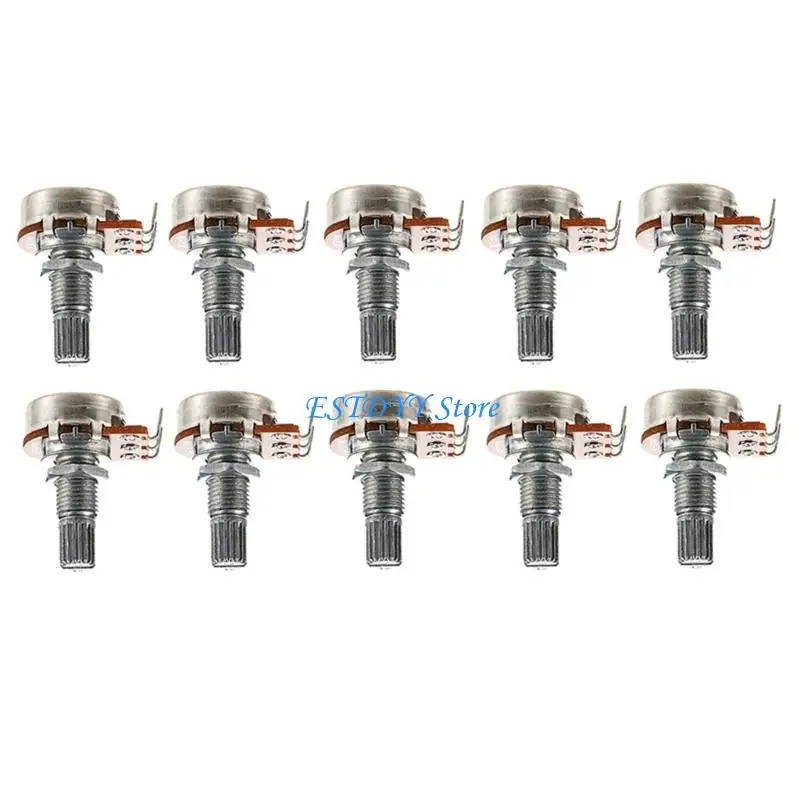 

G6DE Set of 10 500K Sound Taper Potentiometer for Electric Guitar Bass Tone Circuits