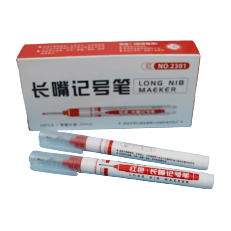 10 Chiếc Lỗ Sâu Thợ Mộc Bút Dài 20Mm Đầu Thợ Mộc Bút Đánh Dấu Gỗ Mark Dụng Cụ Đầu Dài Lỗ Sâu Bút Đánh Dấu
