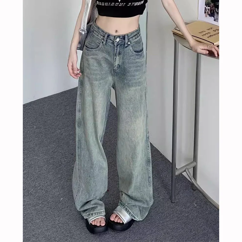 

Классические модные тонкие прямые джинсы для девушек, женские корейские облегающие джинсовые брюки, шикарные ретро-брюки с высокой талией