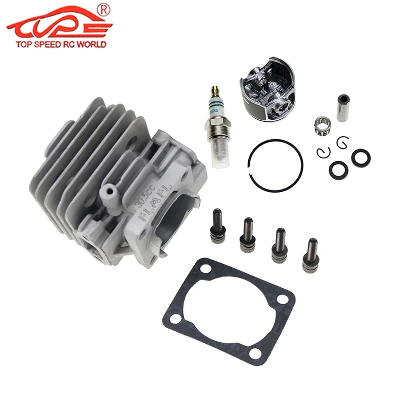 Rc Car Upgrade 30.5CC Casting Cylinder & Piston Set for 1/5 HPI ROFUN ROVAN KM BAJA Losi 5ive T FG GoPed RedCat RCMK CEN DDT FID