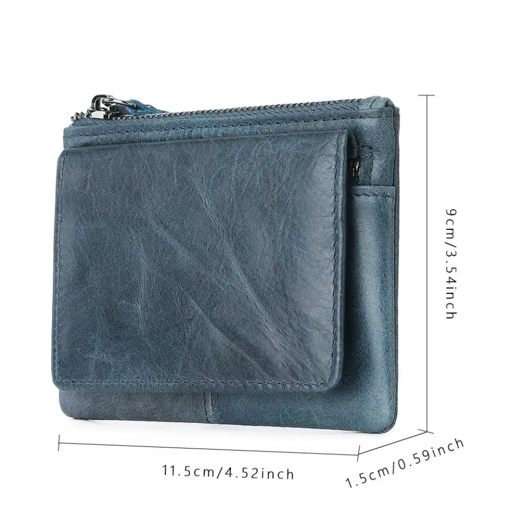 Male Slim Leather Wallet with Coin Purse Small Men\'s Credit ID Card Holder Wallet for Men Women