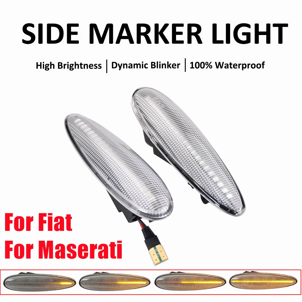 Per Fiat Palio Albea Croma II Bravo Marea Maserati 4200 Grandsport LED Dynamic Car Blinker Side Marker indicatori di direzione lampada