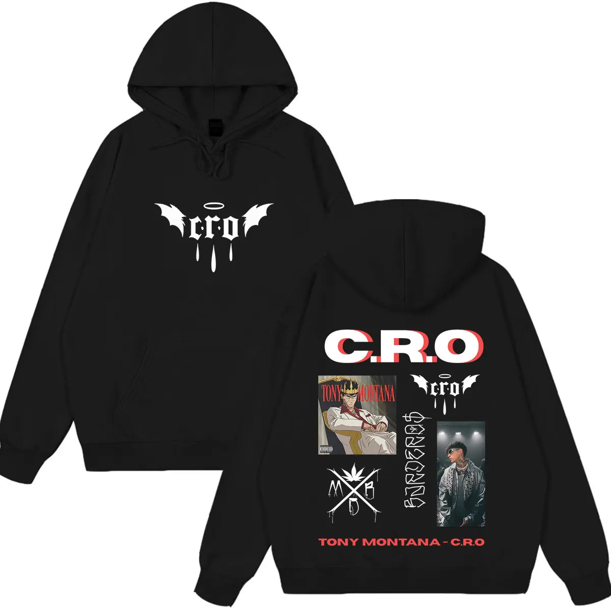 Фото Толстовка с графическим принтом Rapper C.R.O Tour, модный пуловер для мужчин и женщин, свободный крой, длинные рукава, повседневная одежда высокого качества, свитшоты.