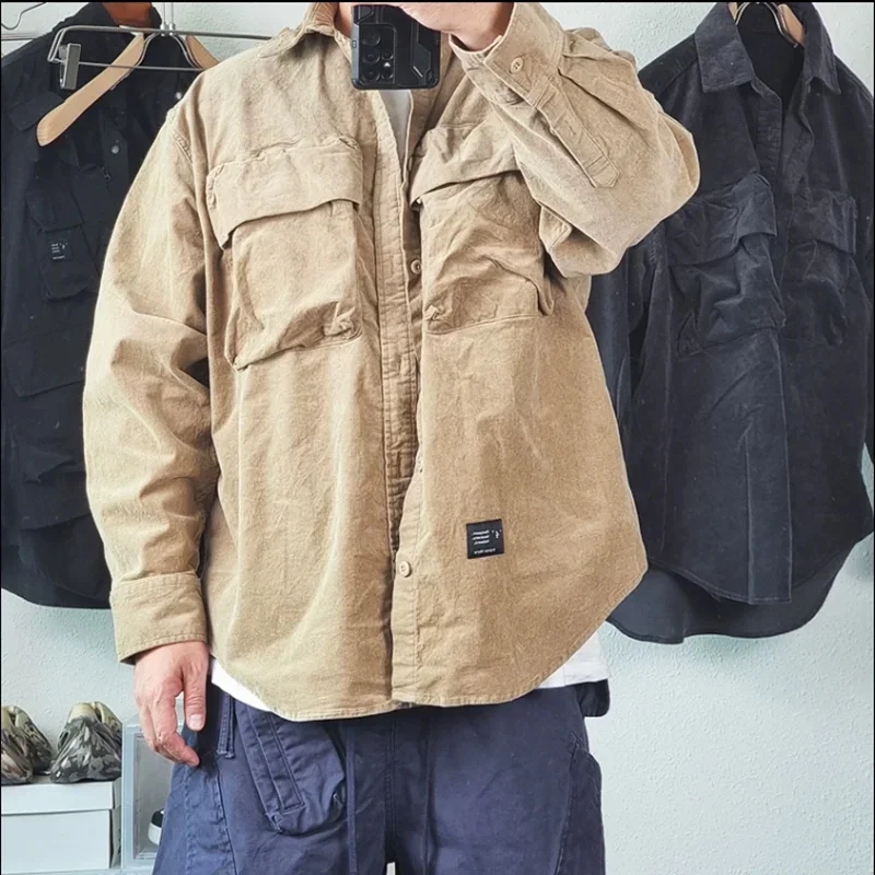 

Spring Autumn Hooded Jacket Japanese Workwear Large Pocket Stormsuit Outdoor Tooling Camping Riding Travel Fishing Sports Blazer