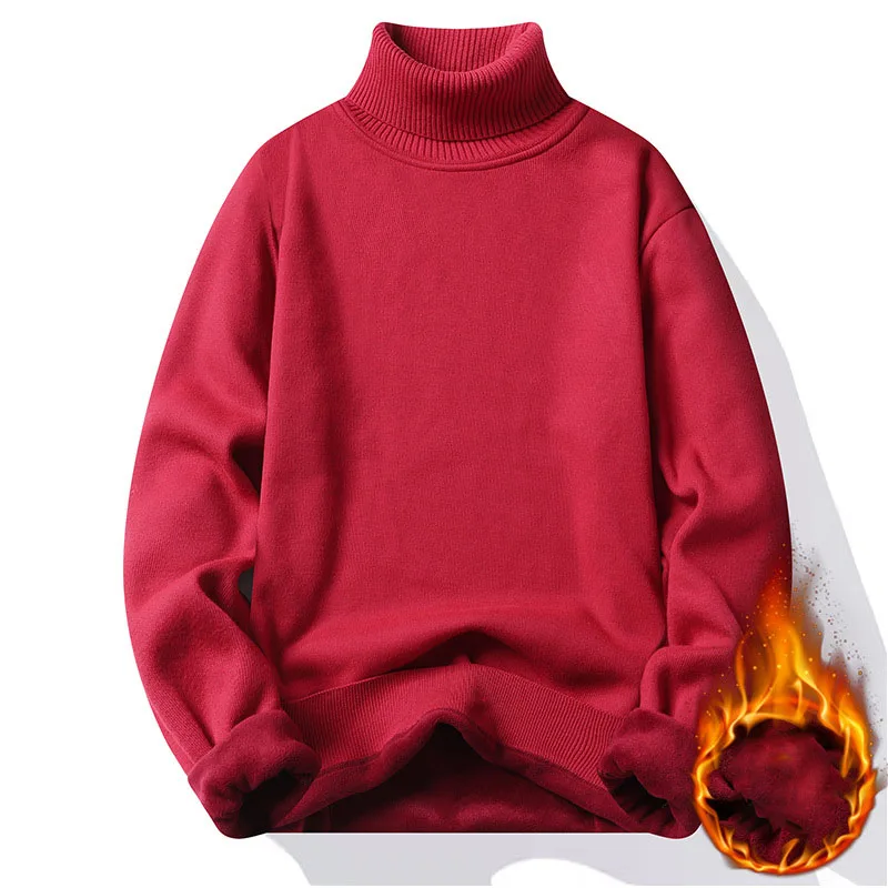 Sweter Rajutan Turtleneck Dasar Slim Fit Kasual Pria Pulover Kerah Tinggi Mantel Bawah Rajut Hangat Pria Atasan Musim Gugur Musim Dingin MY919