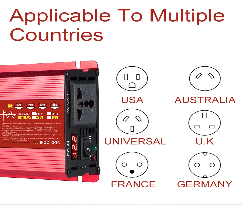 Imagem -04 - Inversor de Onda Senoidal Pura 24v a 220v 1000w 1800w 2200w 3000w 3600w Conversor de Tensão dc para ac Mini Car Power Supply