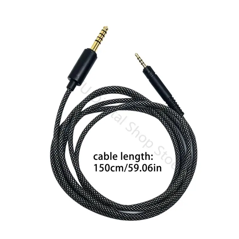96BA Kopfhörerkabel für HD598/HD599/HD558 Kopfhörerkabel mit 4,4 mm symmetrischem Stecker, schwarzer geflochtener Außenhülle – Detail 6