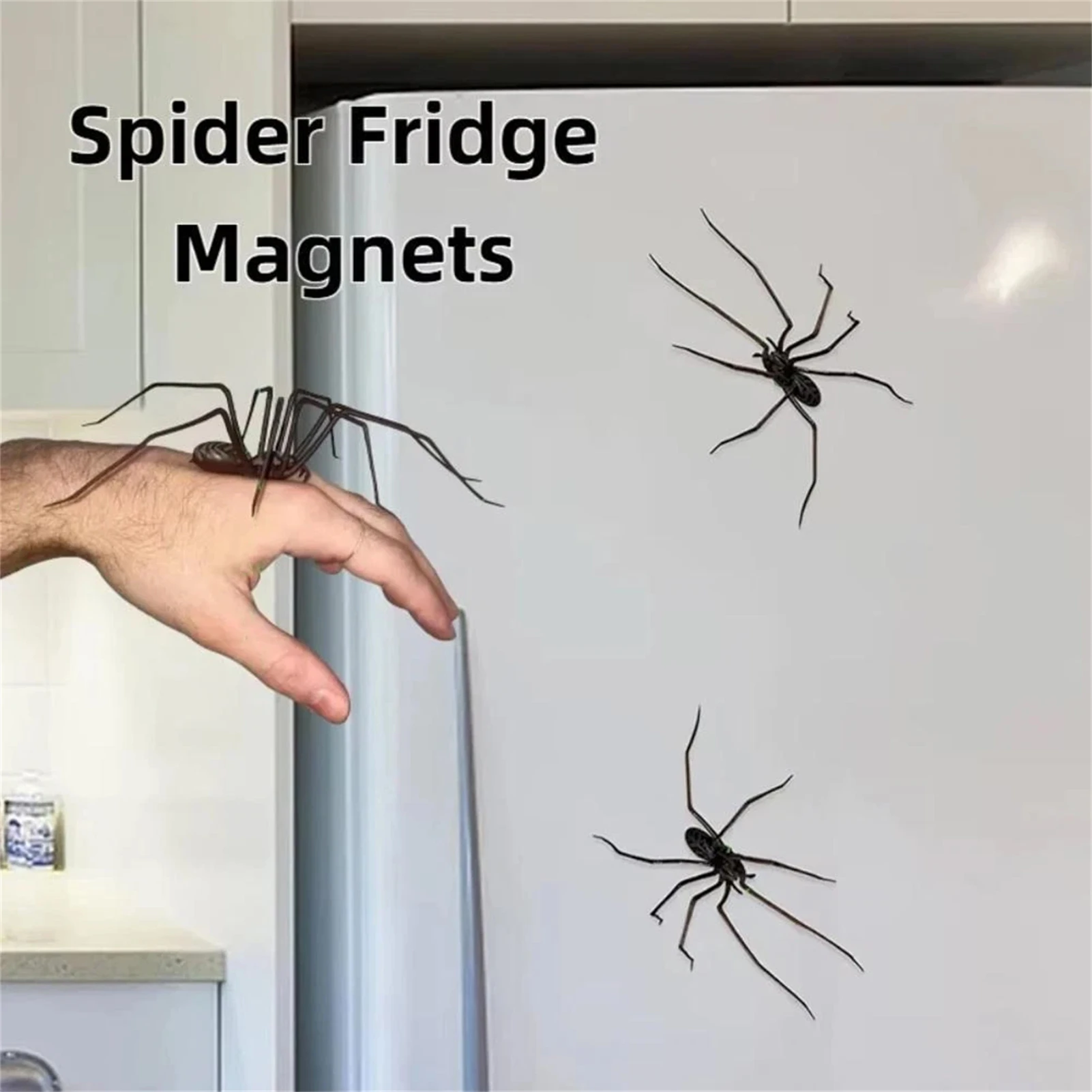 Funny Fridge Magnetic Spiders Creepy Crawly Magnetic Fridge Decor for Haunted House Party & Kitchen Prank