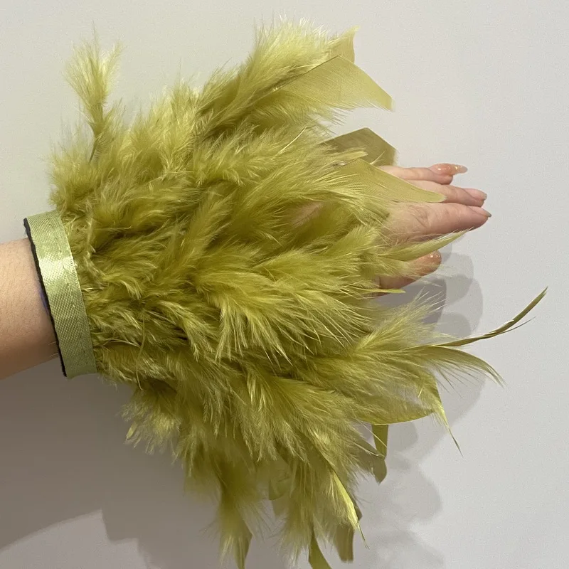 Fashion Feather Cuffs For Women Bracelet Plume Sexy Handcuffs ostrich Feather Cuffs Manicure hand photo cuffs Anklet Bracelet