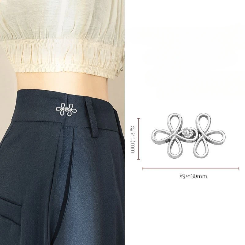 Kleeblatt-Taillenknopfverschluss, verstellbare Metall-Jeansknöpfe – Spanner für lockere Jeans, sofort anwendbar ohne Nähen für Denim-Hosen – Detail 17