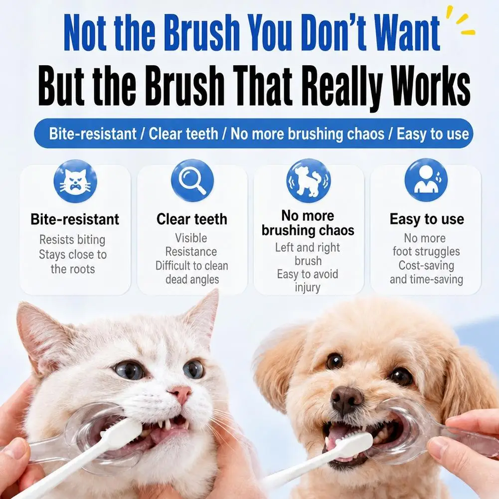 Pet Mouth Opener Teeth Brushing Helper Dog Cat Dental Bite Resistant Retractor Oral Cleaning Fresh Breath Tartar Removal Tool