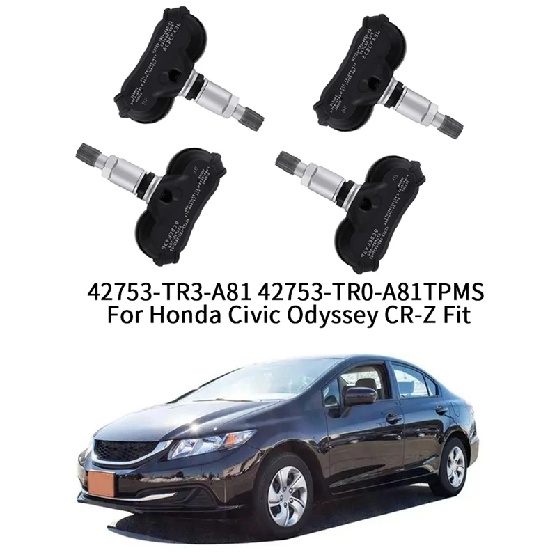 

Датчик давления в шинах TPMS, 4 шт., запасные части для Honda Civic Odyssey CR-Z Fit 42753-TR3-A81 42753-TR0-A81