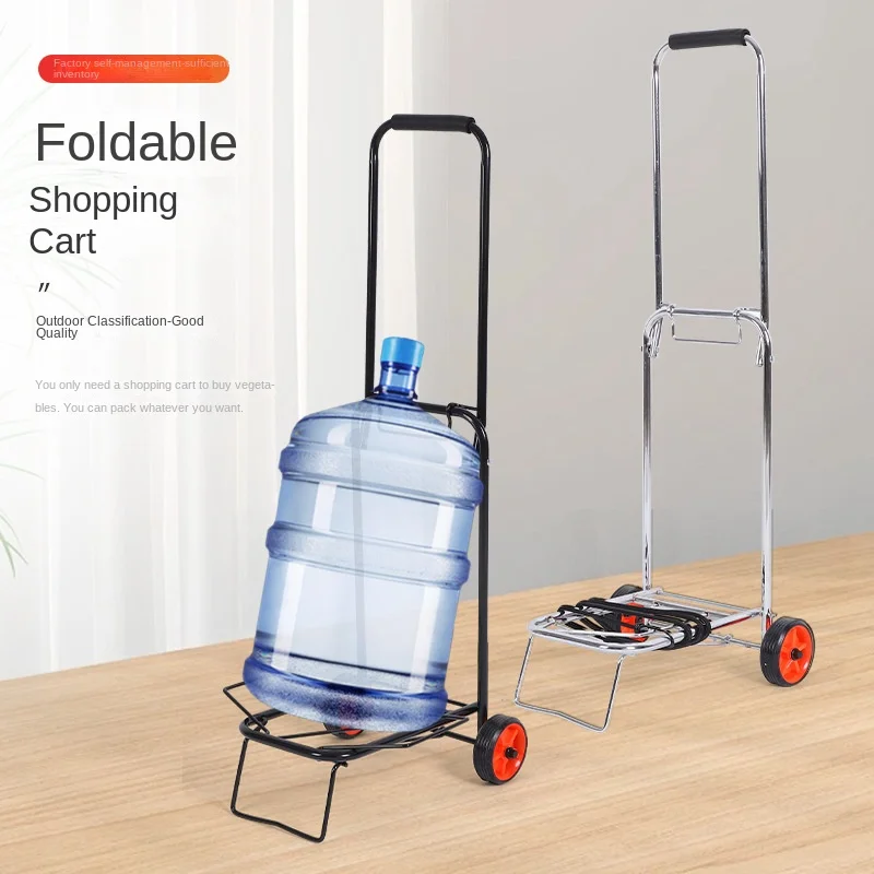 Foldable Portable Household Trolley Trolley Household Shopping Cart Outdoor Heavy Luggage Cart Small Trailer