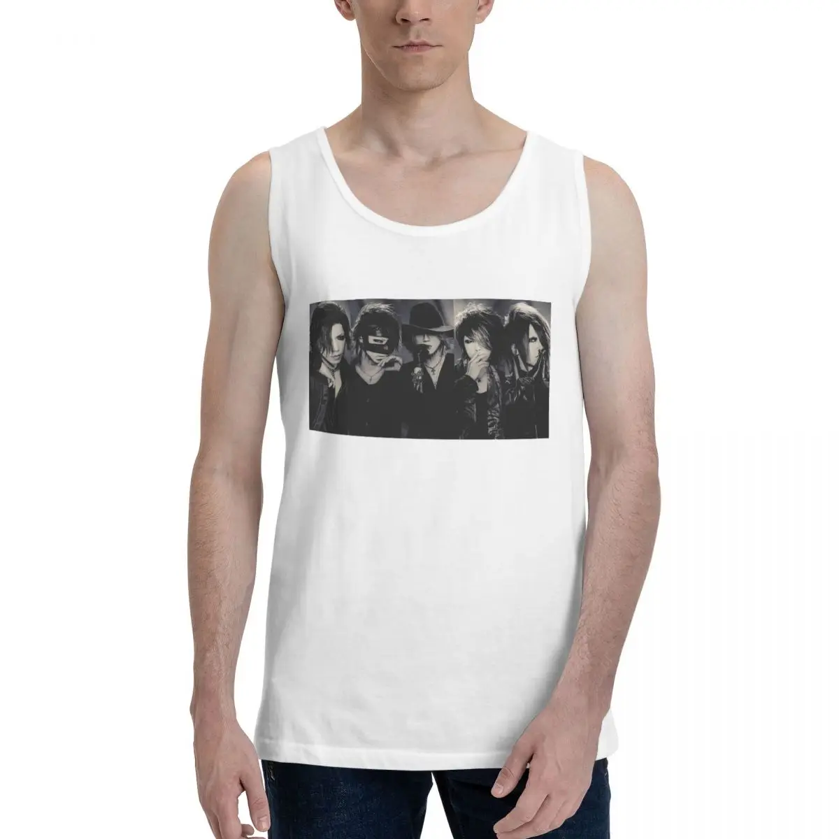 Japan Rock The Gazette Band 100% Cotton Men's Sweatshirt Vest Sleeveless Clothing Tees Men Tank Tops T-shirt