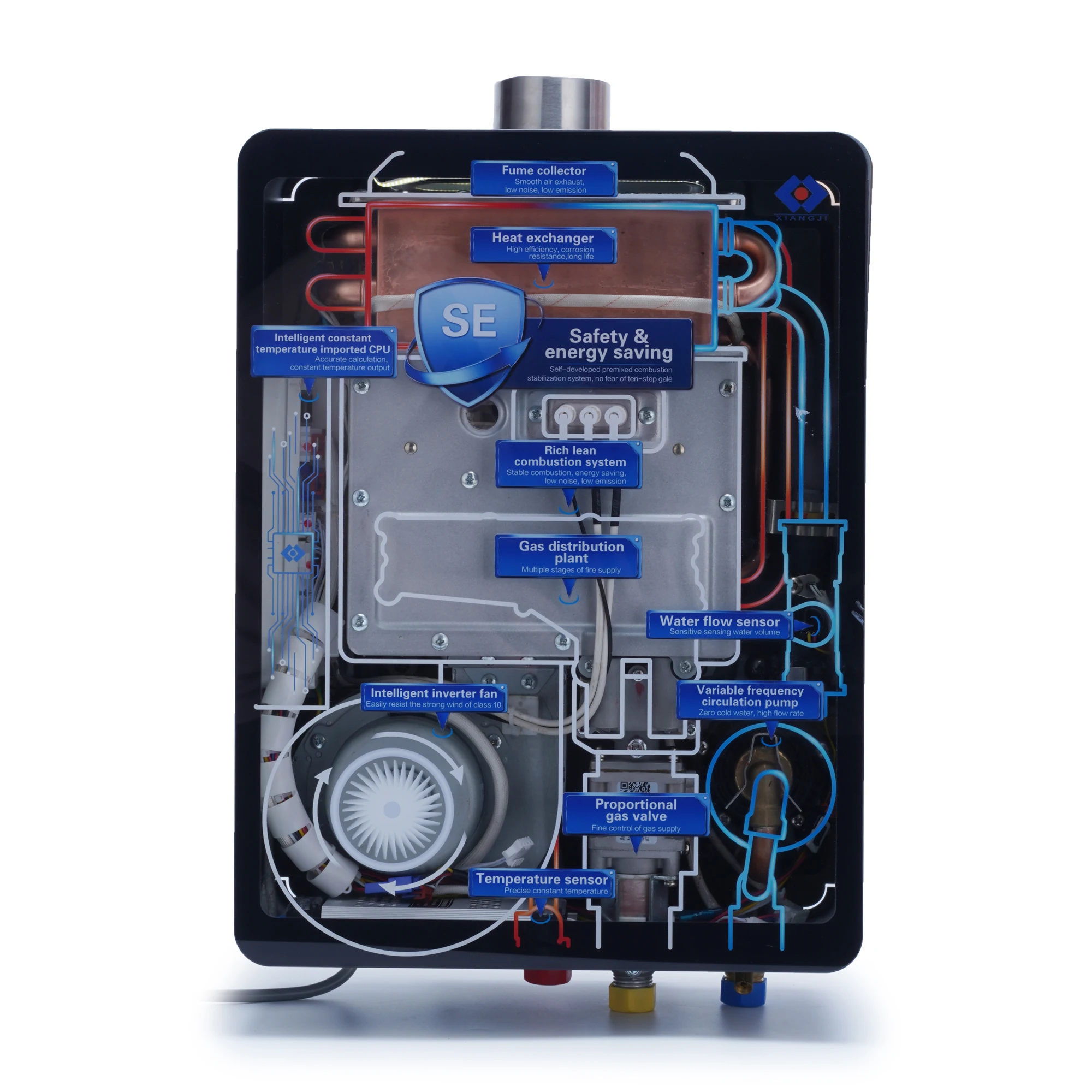 24L LPG Gas Water Heater Domestic Instant Tankless Propane Tankless Gas Water Heater